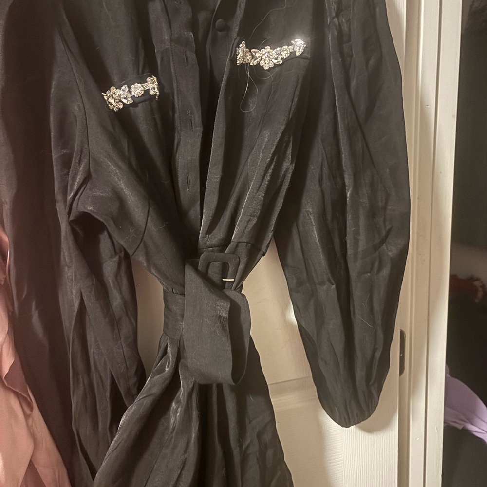 Fashion Nova Black Rhinestone long sleeve
